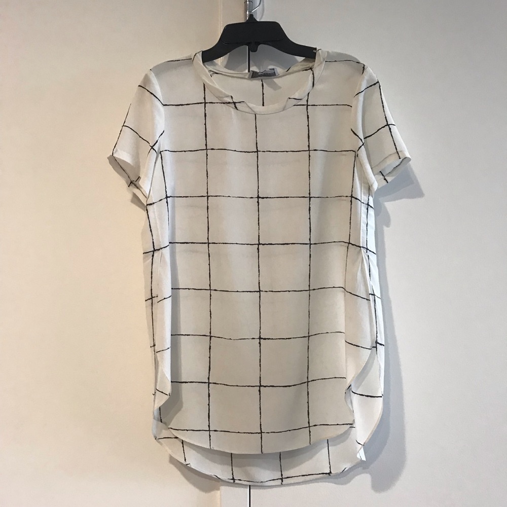 White and black check shirt